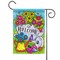 Toland Home Garden Yellow and Blue "WELCOME" Floral Wheelbarrow Outdoor Rectangular Mini Garden Flag 18" x 12.5"